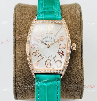 Swiss Grade 1 Franck Muller Cintree Curvex Lady Watches Diamond Bezel